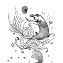 sea creatures tattoo design idea