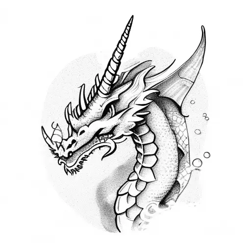 dragon unicorn butterfly tattoo design idea