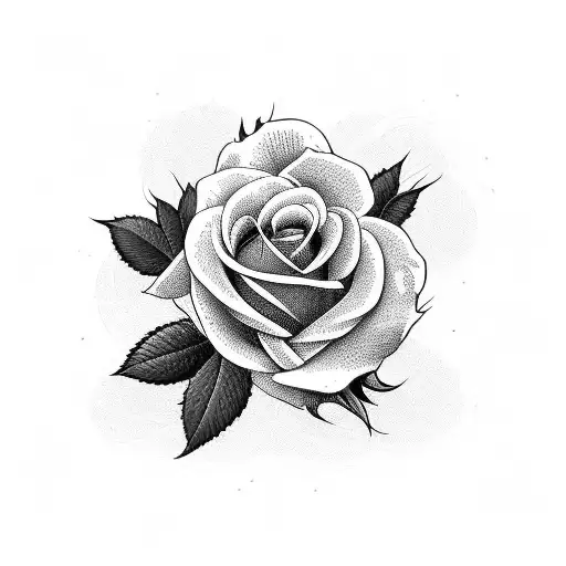 roses with weed leaves tattoo design idea