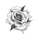 roses with weed leaves tattoo design idea