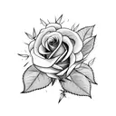 roses with weed leaves tattoo design idea