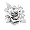 roses with weed leaves tattoo design idea