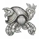 hermit crab with a house   tattoo design idea