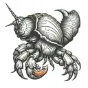 hermit crab with a house   tattoo design idea
