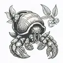 hermit crab with a house   tattoo design idea