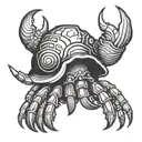 hermit crab with a house   tattoo design idea