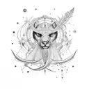  sagatarius and feather With starconstellation for sagittarius tattoo design idea