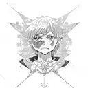 minimalist anime asta black clover tattoo design idea