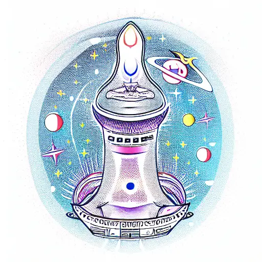 Lingam massage in space tattoo design idea
