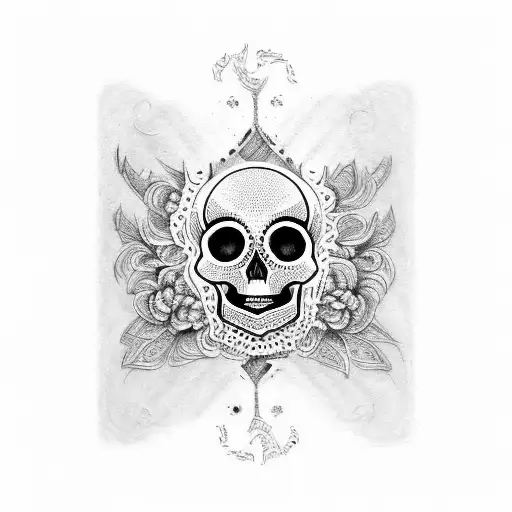 mexican skull tattoo design idea
