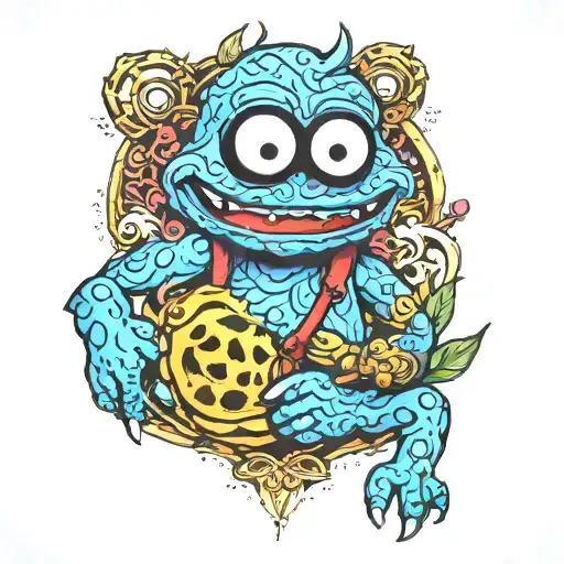 Abhi and cookie monster tattoo design idea