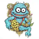 Abhi and cookie monster tattoo design idea