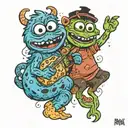 Abhi and cookie monster tattoo design idea