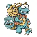 Abhi and cookie monster tattoo design idea