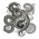 scorpion and ram yin yang tattoo design idea
