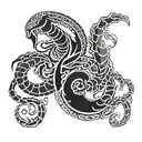 scorpion and ram yin yang tattoo design idea