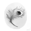 Peacock feather with "Shrisha" name tattoo design idea