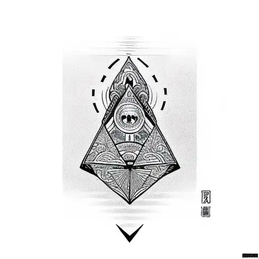elongated triangular design reflecting strength, discipline and balance tattoo design idea