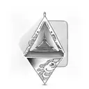 elongated triangular design reflecting strength, discipline and balance tattoo design idea