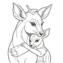 Bambi with mother embracing her tattoo design idea