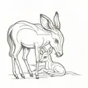 Bambi with mother embracing her tattoo design idea