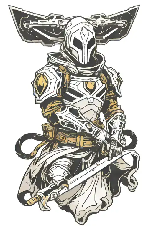 ghost from destiny 2 tattoo design idea