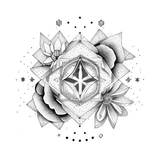 the constellation of the sign of Aquarius with flowers  tattoo design idea