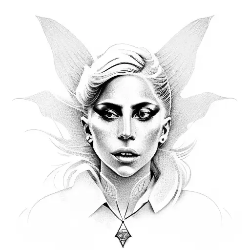 lady gaga and lara croft tattoo design idea