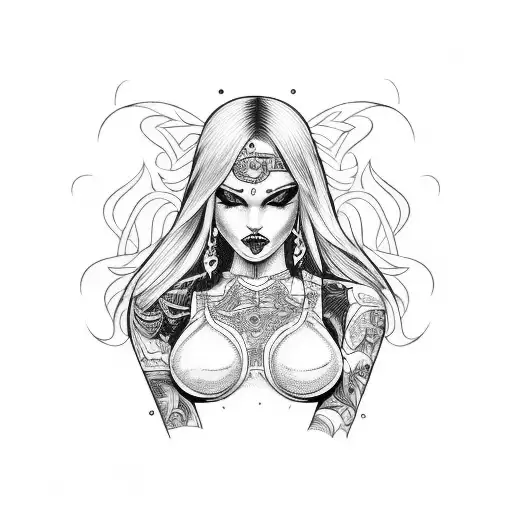 Hot Women on a Harley tattoo design idea