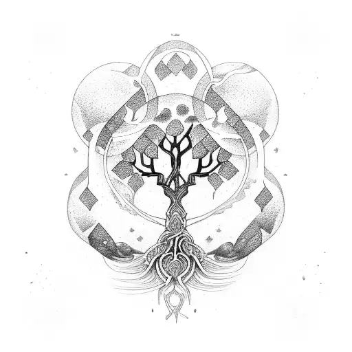 Yggdrasil three  tattoo design idea