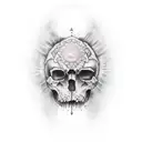 half dead half alive face  tattoo design idea