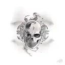 half dead half alive face  tattoo design idea