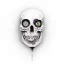 half dead half alive face  tattoo design idea