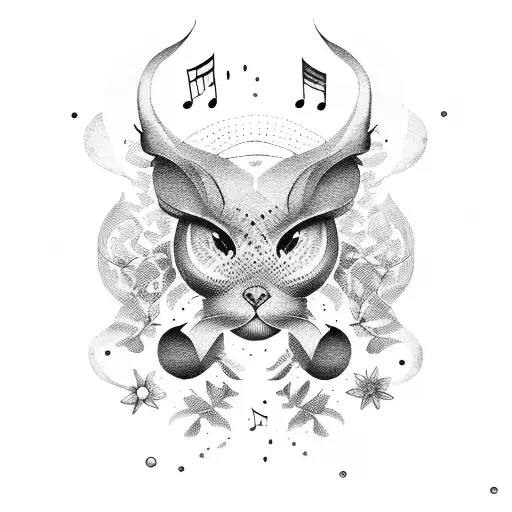 musical upper graph tattoo design idea