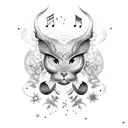 musical upper graph tattoo design idea