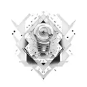 musical upper graph tattoo design idea