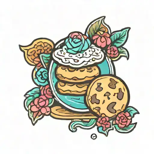 cute cookie on a guccie bag tattoo design idea