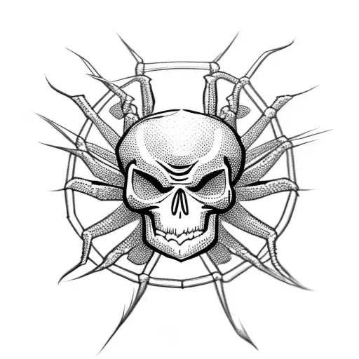 spider with a skull tattoo design idea