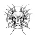 spider with a skull tattoo design idea