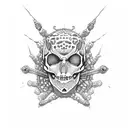 spider with a skull tattoo design idea