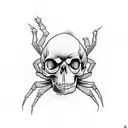 spider with a skull tattoo design idea