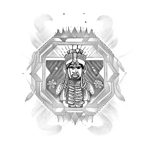 Incan Indian sleeve tattoo design idea