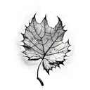 black and white leaf bleeding tattoo design idea