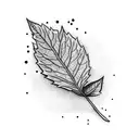 black and white leaf bleeding tattoo design idea