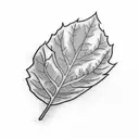 black and white leaf bleeding tattoo design idea