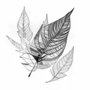 black and white leaf bleeding tattoo design idea