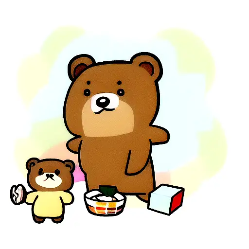 Cute Brown bear Vietnamese Ban Mi cartoon bread with fillings and make it cute  tattoo design idea