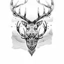 red stag dawn candy  tattoo design idea
