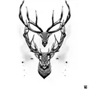 red stag dawn candy  tattoo design idea