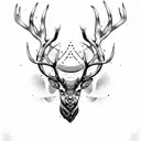 red stag dawn candy  tattoo design idea